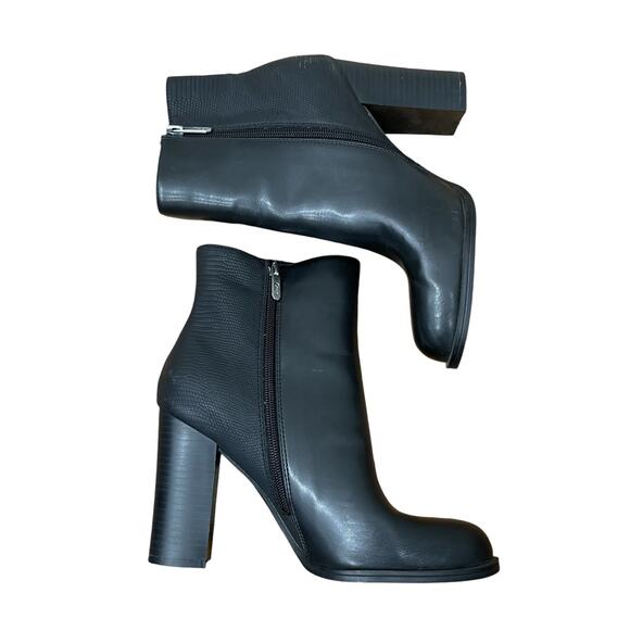 Circus by Sam Edelman Rollins Black Croc Embossed Leather Bootie Size 8.5 - Picture 8 of 8